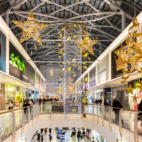 shopping centre christmas light project and installation Braehead