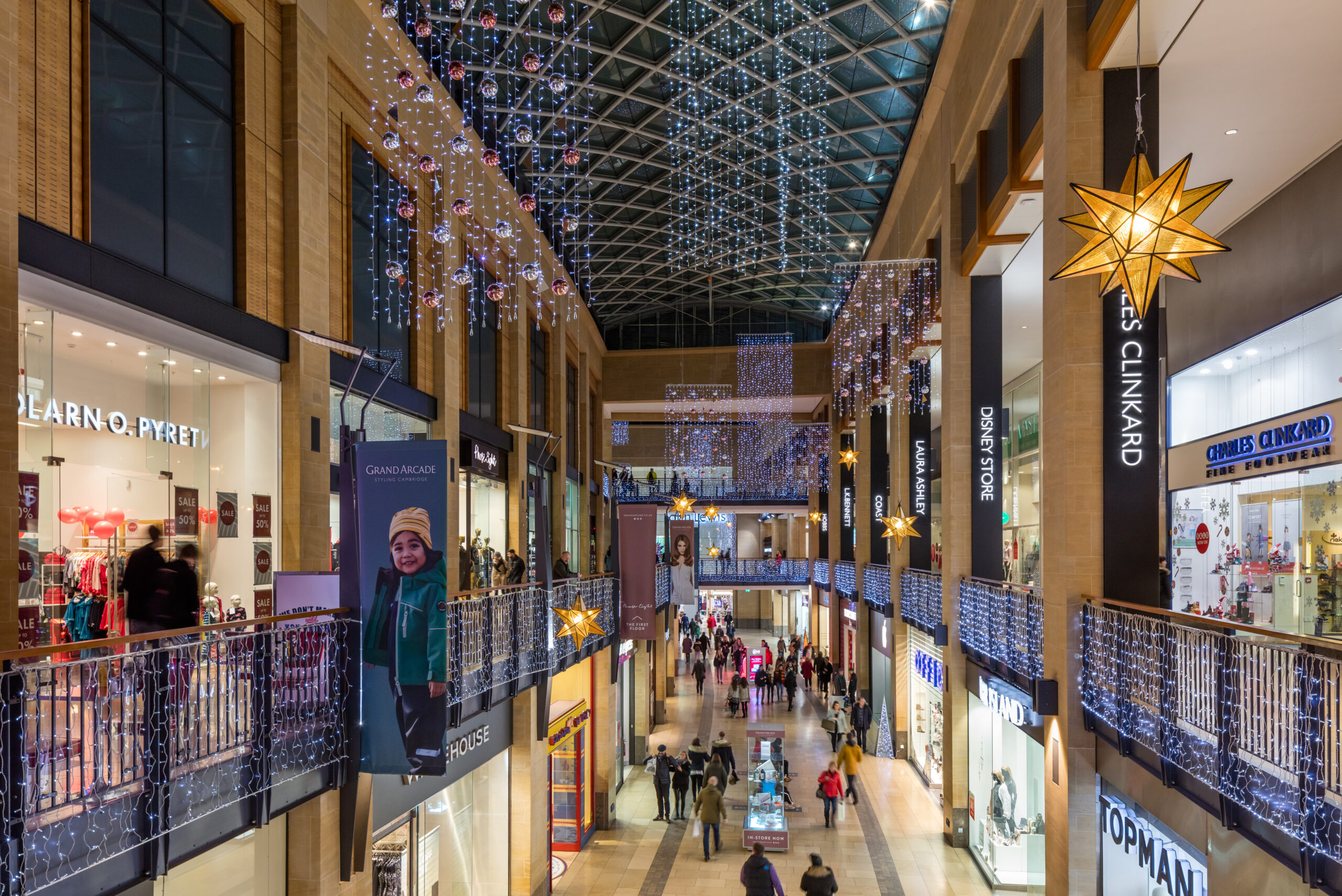 Grand Arcade shopping centre christmas festive lights