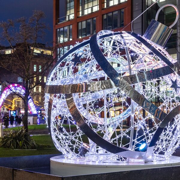 Manchester bauble light sculpture