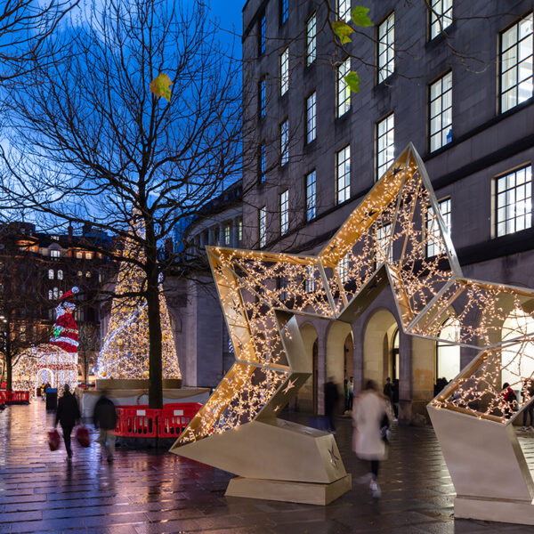 manchester star light sculpture