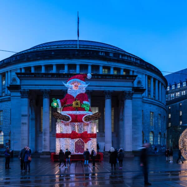 manchester giant christmas light sculpture