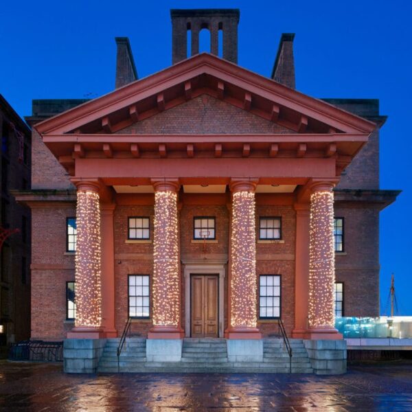 Drape lights at the royal albert docks