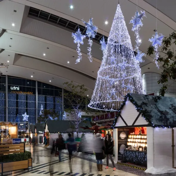 milton keynes shopping centre christmas light display and project