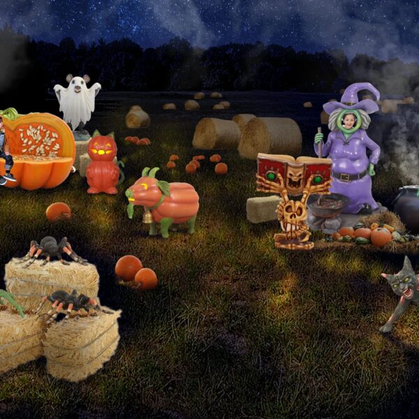 halloween props, decorations and lighting