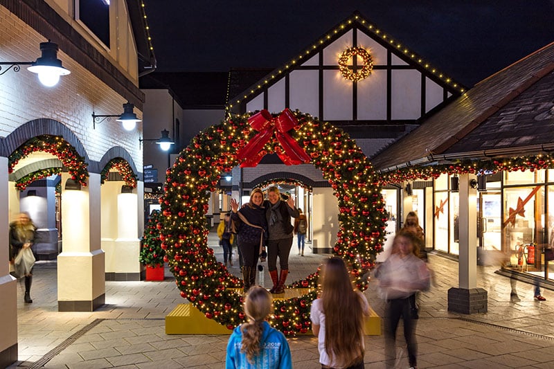 shopping centre retail park christmas lights and display