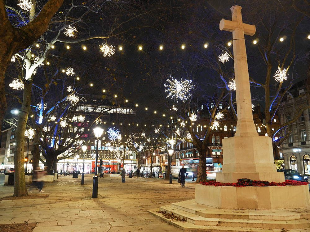 London Sloane Square Christmas lights by MK Illumination