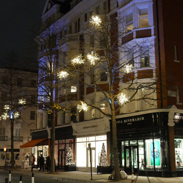 London Sloane street Christmas lights by MK Illumination