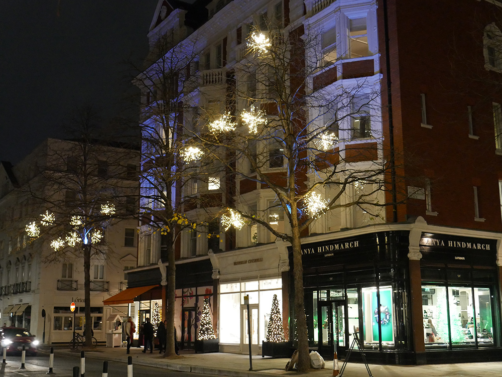 London Sloane street Christmas lights by MK Illumination