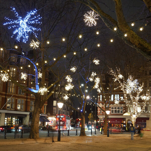 London Sloane Square Christmas lights by MK Illumination