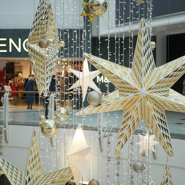 star chandelier shopping centre christmas decoration