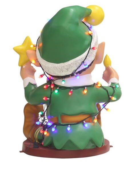 Santa Elf Playing with Lights (Green), 55x60x75cm - Image 4