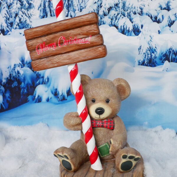 Teddy Bear with Merry Christmas Sign 70cm x 135cm x 60cm - Image 7