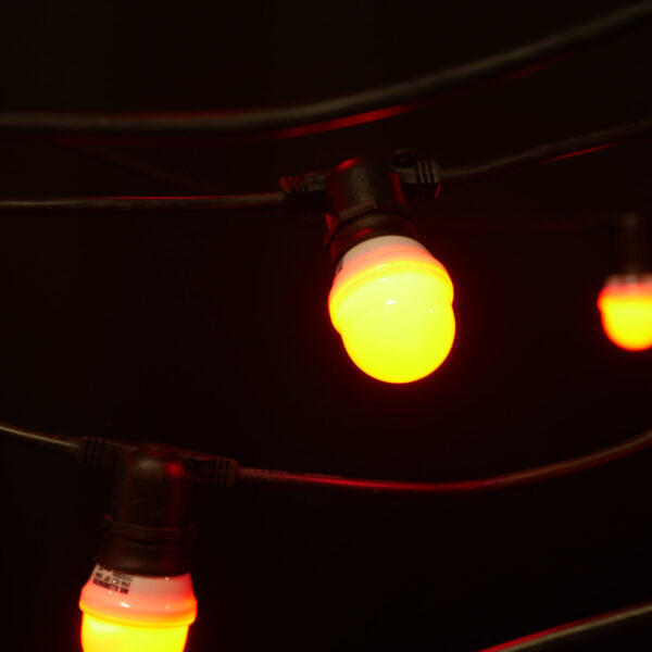 String Lite®QF+, 20 E27 sockets,10m, 2x5m without bulbs, black cable, 230V - Image 5