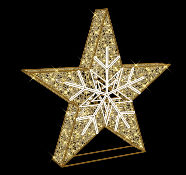 Star, 210x30x200cm, 24v, Bow=9Static/1Flash LED, 5m Power Cord, IP65 Plug
