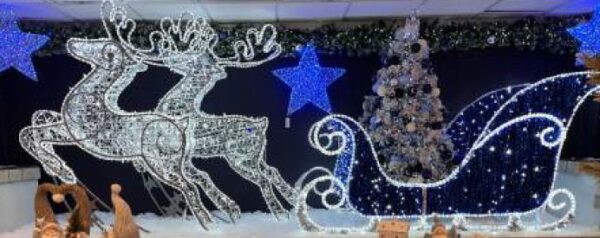 Reindeer 180cm x 25cm x 163cm WH LEDS 24v, 5m Power Cord, IP65 Plug - Image 2