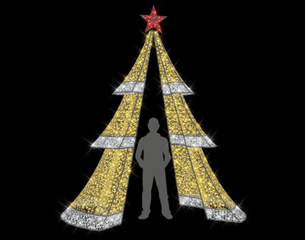 Christmas Tree Arch, 352cm x 249 x 400cm, 24v, 5m Power Cord, IP65 Plug