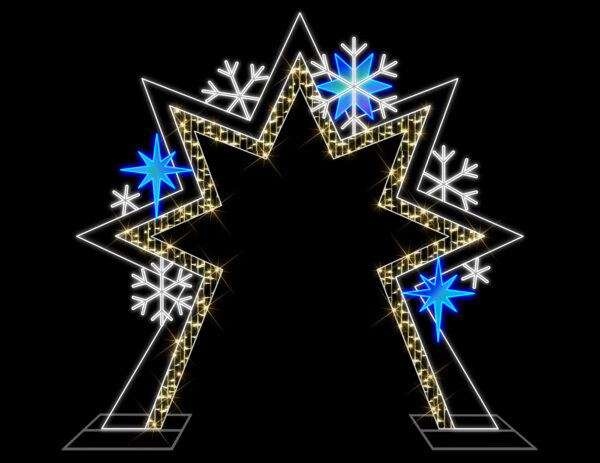 Star & Snowflake Arch, 370cm x 345cm, 24v, 5m Power Cord, IP65 Plug