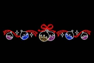 Bauble & Ribbon Swirl, 505x100cm, 230v, 5m Power cord & 3-pin Mains Plug