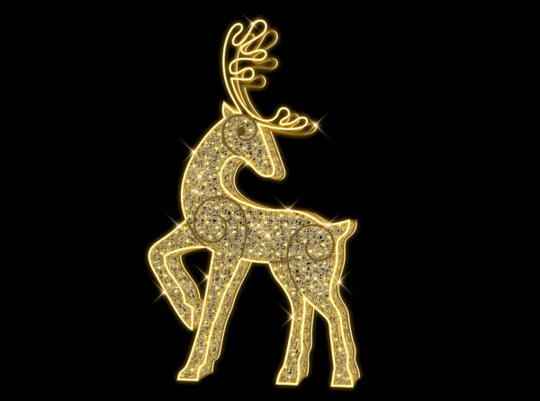 Reindeer, 200cm x 25cm x 115cm WW LEDS, 192w, 24v, 5m Power Cord, IP65 Plug