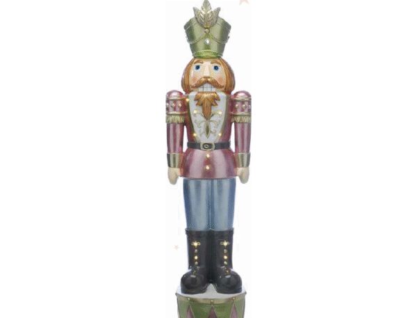 142cm Lit Polyresin Pastel Nutcracker Battery Operated (3x AA Batteries Required)