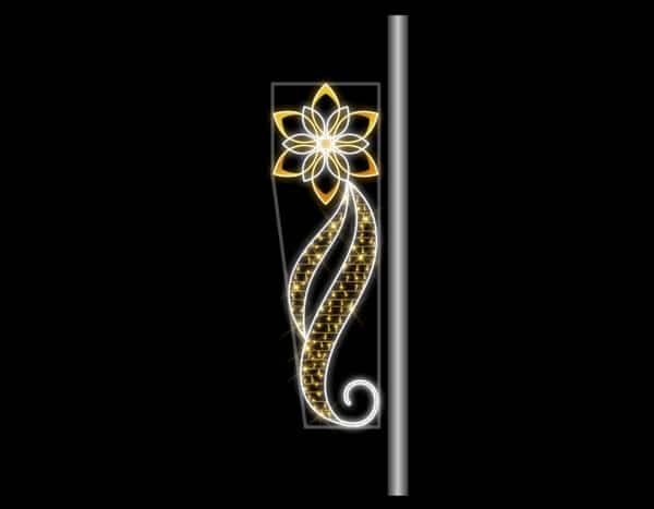 Lamp Post Motif 200x62cm WA WH & WH LED 220-240v Chasing Effect, 5m Power cord & 3-pin Mains Plug