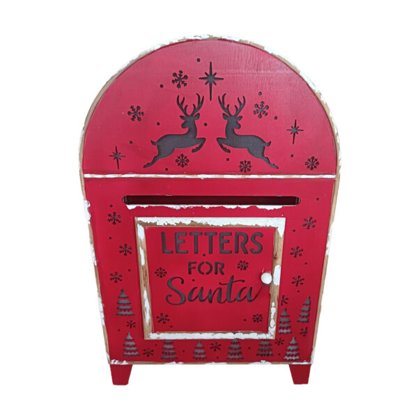 111cm red and white LETTERS FOR SANTA post box