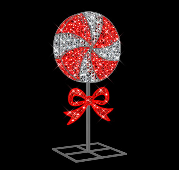 Candy LolliPop with Base, 80x15x160cm, 24v, 5m Power Cord, IP65 Plug