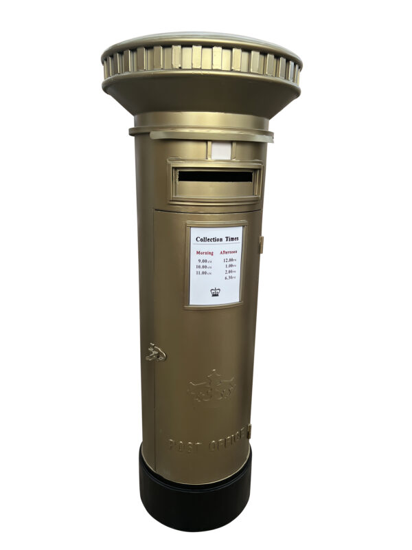 130cm gold metallic post box