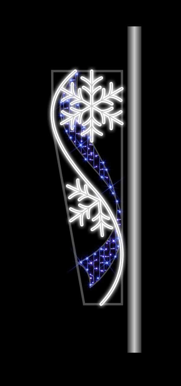 Snowflake Swirl 200x60cm BL & WH LED 220-240v Chasing Effect, 5m Power cord & 3-pin Mains Plug