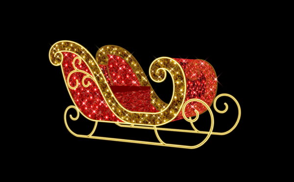 Sleigh 122cm x 100cm x 230cm WW LEDS, 5m Power Cord, IP65 Plug