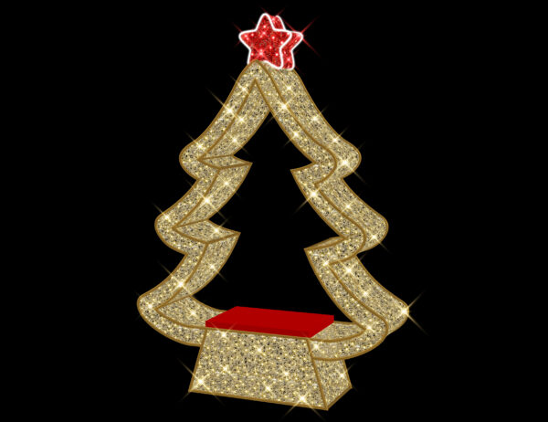 180cm x 255cm lit xmas tree photo opportunity WA WH LED, 5m Power Cord, IP65 Plug
