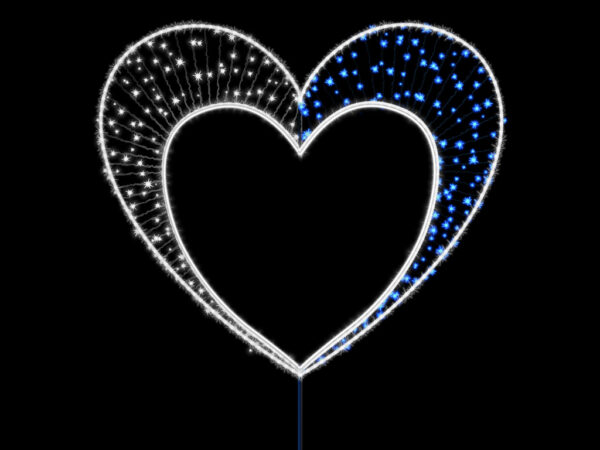 Photopoint Heart  DUAL WH+BL 160cm x 200cm x 75cm