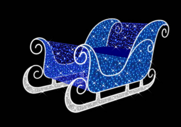 Sleigh 127cm x 100cm x 250cm WH LED, 5m Power Cord, IP65 Plug