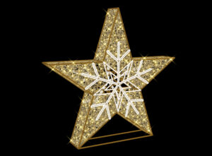 Star, 210x30x200cm, 24v, Bow=9Static/1Flash LED, 5m Power Cord, IP65 Plug