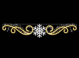 Snowflake & Dual Swirl, 335x61cm, 230v, 5m Power cord & 3-pin Mains Plug