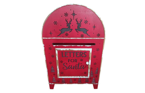 111cm red and white LETTERS FOR SANTA post box