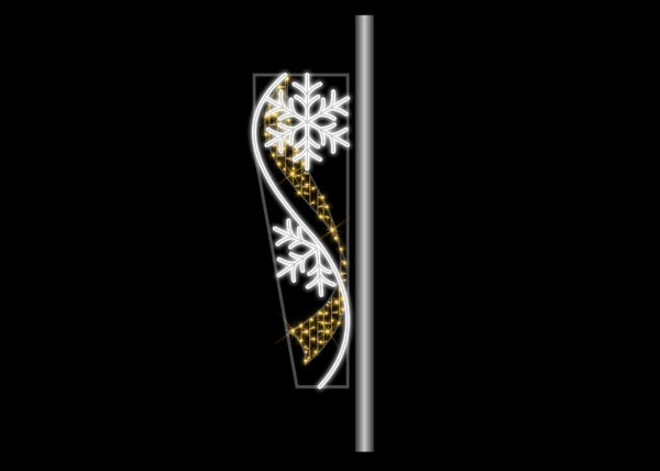 Chasing Effect Snowflake Swirl, 200x60cm, 5m Power Cord, Mains 3 Pin Plug