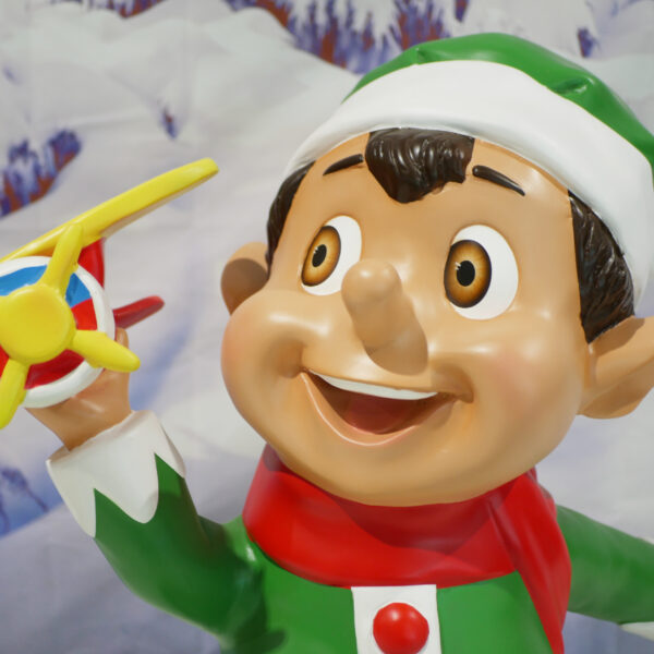 Santa Elf with Toy Plane, 76x58x82cm - Image 6