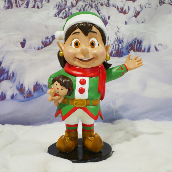 Santa Elf with Doll, 62x40x90cm - Image 6
