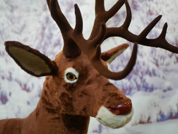 175cm Brown Prancing Red Nose Reindeer - Image 4