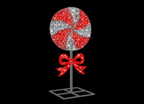Candy LolliPop with Base, 80x15x160cm, 24v, 5m Power Cord, IP65 Plug