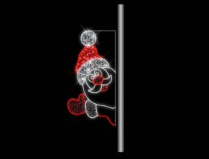 Waving Santa Rope Light Silhouette, 180x90cm