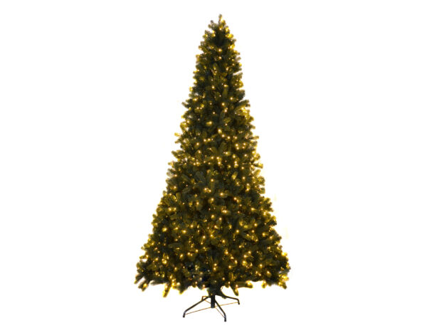 Deluxe Slim Mayberry PreLit Tree, 274cm x 157cm 976 WA WH LEDs 24V, 2805 Tips Incl Metal Stand