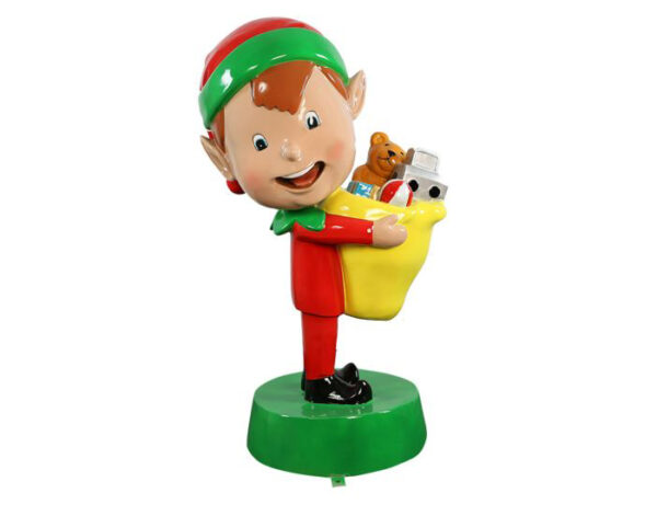 4.5ft Elf with Toy Bag, 66cm x 137cm x 60cm (WxHxD