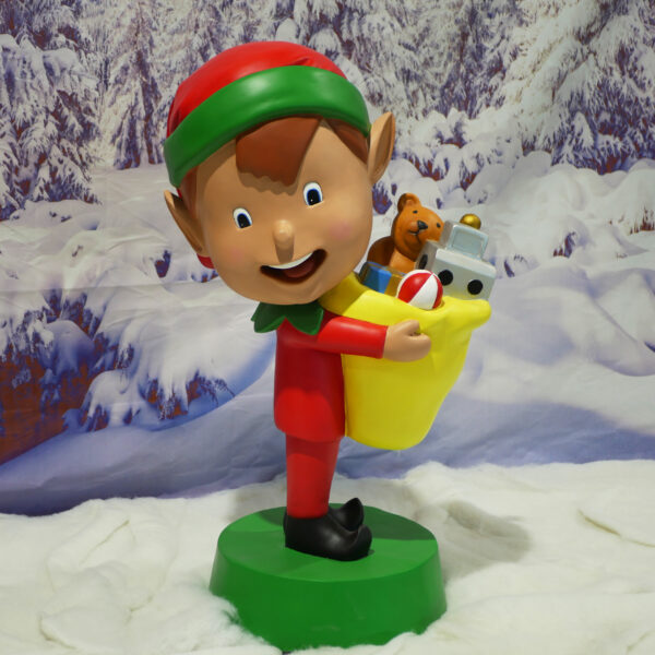 4.5ft Elf with Toy Bag, 66x60x137cm - Image 6