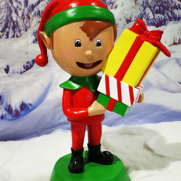 4.5ft Elf with Gift Box, 53x34x133cm - Image 7