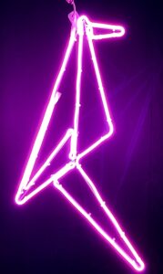 Geo Birdie, 71x86cm, Pink Contour Light