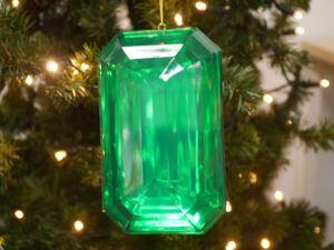 20cm Jewel, Rectangular, Emerald green