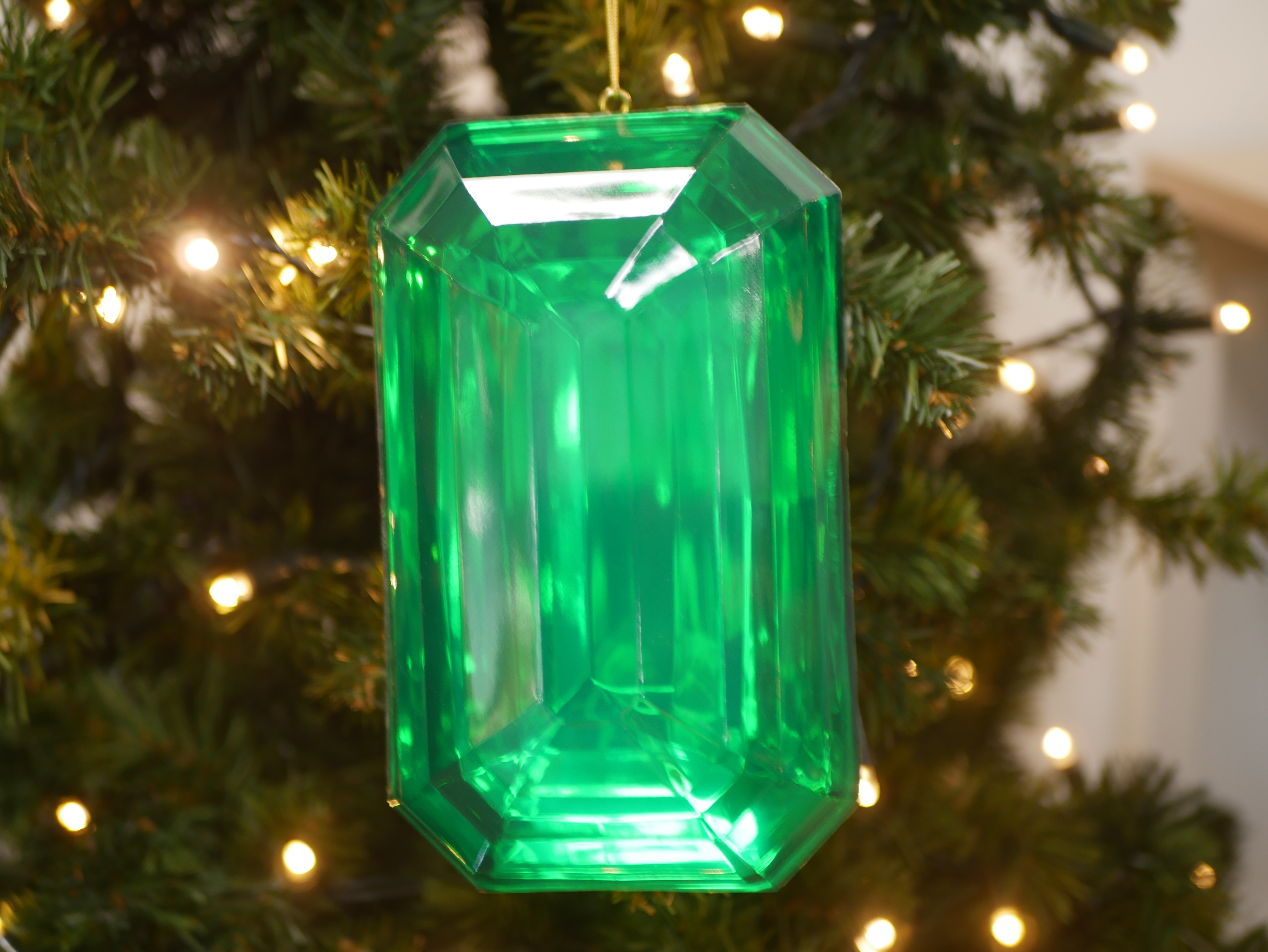 20cm Jewel, Rectangular, Emerald green