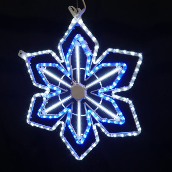 Snowfall Star 1, 70cm x 61cm, WH & BL LED with chasing effect, 230v - Image 3